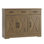 HOSTACK Kitchen Buffet Cabinet with Storage, Sideboard Coffee Bar, White