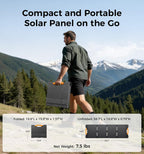 UDPOWER 120W Portable Solar Panel(New Version) for Power Station Generator, 18V Foldable Solar Cell Solar Charger with High-Efficiency Battery Charger for Outdoor Camping Van RV Trip