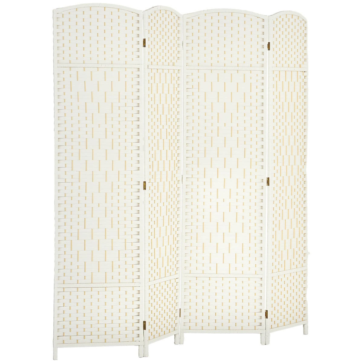 HOMCOM 3 Panel Room Divider 6 Ft Privacy Screen Hand-Woven Washed Oak