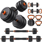 FEIERDUN DS2 Adjustable Dumbbells, 20/30/40/45/70/90lbs Free Weight Set with Connector, 5 in1 Dumbbells Set Used as Barbell, Kettlebells, Push up Stand, Weight Plate, Fitness Exercises for Home Gym Suitable Men/Women