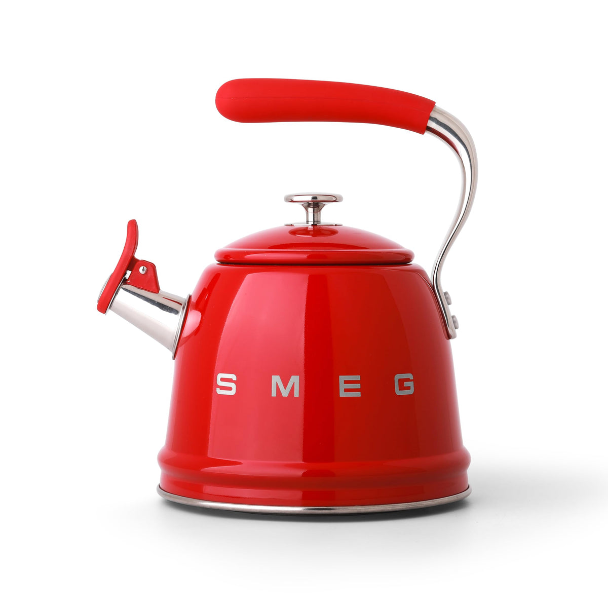 SMEG Stovetop Whistling Kettle – 50s Retro Style, 2.3 Liter (10 Cup / 2.4 Quart) Stainless Steel Tea Kettle with Iconic Design & Whistle – Premium Kitchen Statement Piece-Black