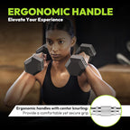 HANDBODE Hex Dumbbell Set of 2, Rubber Encased Fixed Dumbbells, 2.5-65 lb