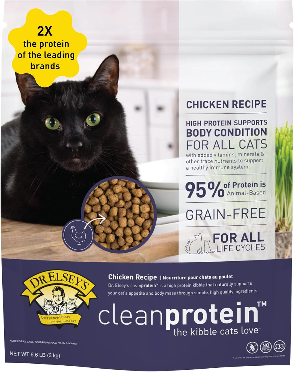 Dr. Elsey's cleanprotein Chicken Cat Kibble 6.6 lb. Bag