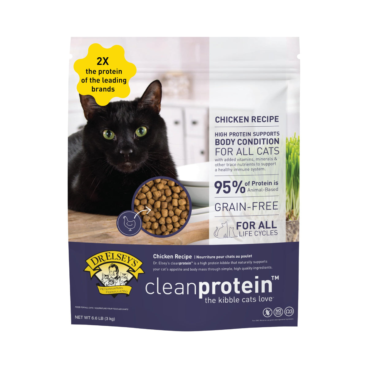 Dr. Elsey's cleanprotein Chicken Cat Kibble 6.6 lb. Bag