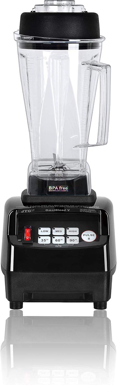 OmniBlend V 2.0 Liter Professional Edition, Large Commercial Smoothie Blender, Heavy Duty 3-Speed, Self Cleaning, Multifunctional BPA-Free Shatter-Proof Tritan Jar