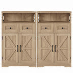 Farmhouse Storage Cabinet with Drawers, Small Kitchen Pantry Cabinet, White