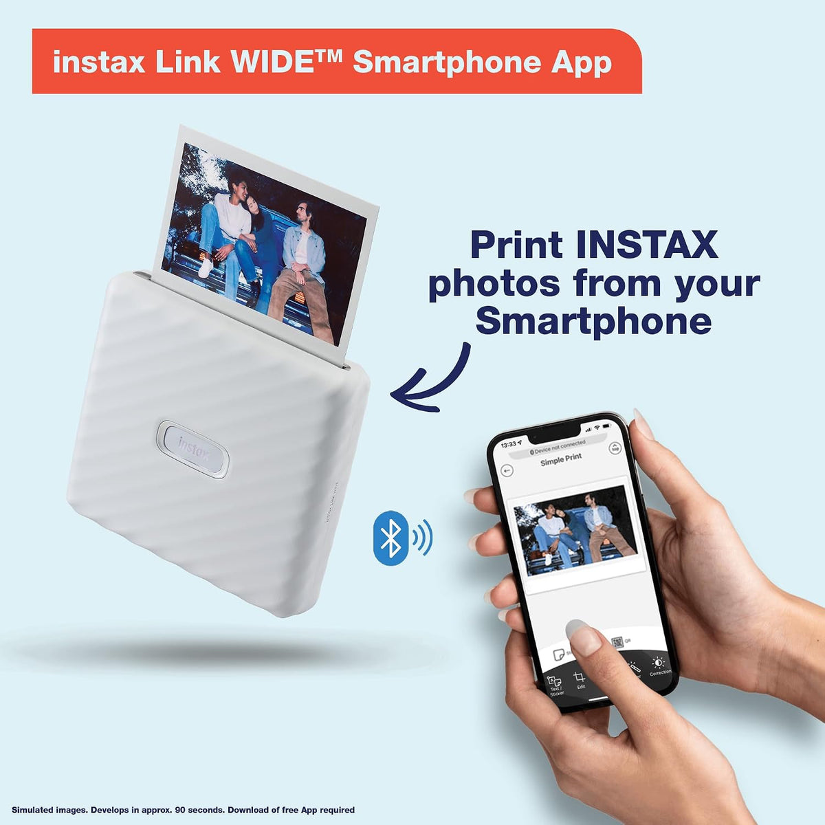 Fujifilm Instax Link Wide Printer - Ash White