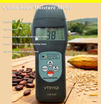 Digital Grain Moisture Tester Coffee Cocoa Beans Moisture Meter Tester for Corn Wheat Seed Coffee with Resolution 0.1 Test Range 0-24% 240 Groups Data Storage