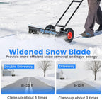 IRONMAX 36" Wide Snow Shovel for Driveway with Wheels, Black