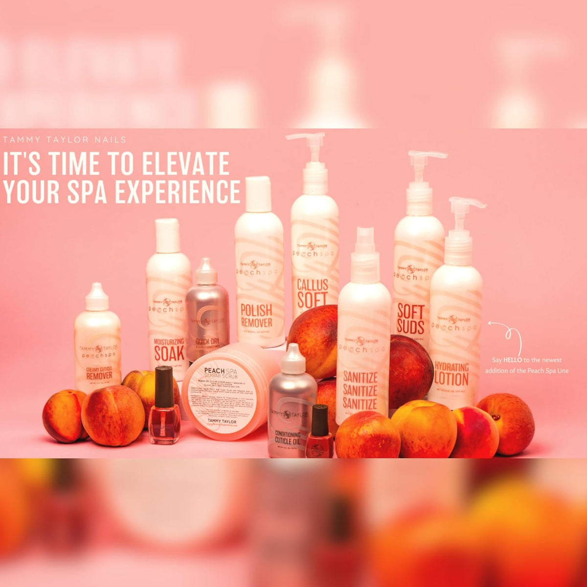 Tammy Taylor Manicure Pedicure Kit, Peach Spa Salon Gift Basket for All