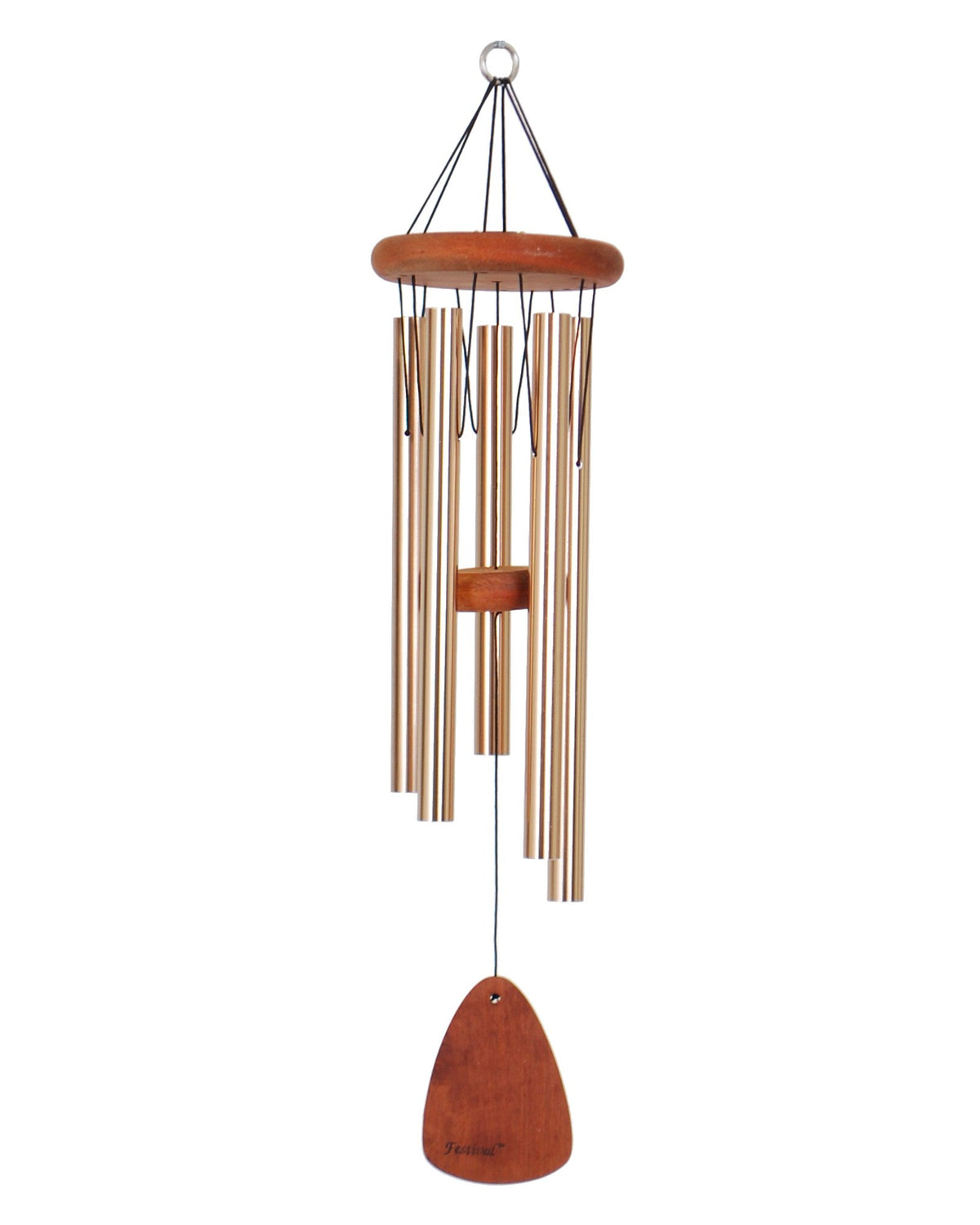 Festival 28-inch Redwood Wind Chime w/Customization in Bronze by Wind River for Patio, Backyard, Garden, and Outdoor décor. Made in the USA