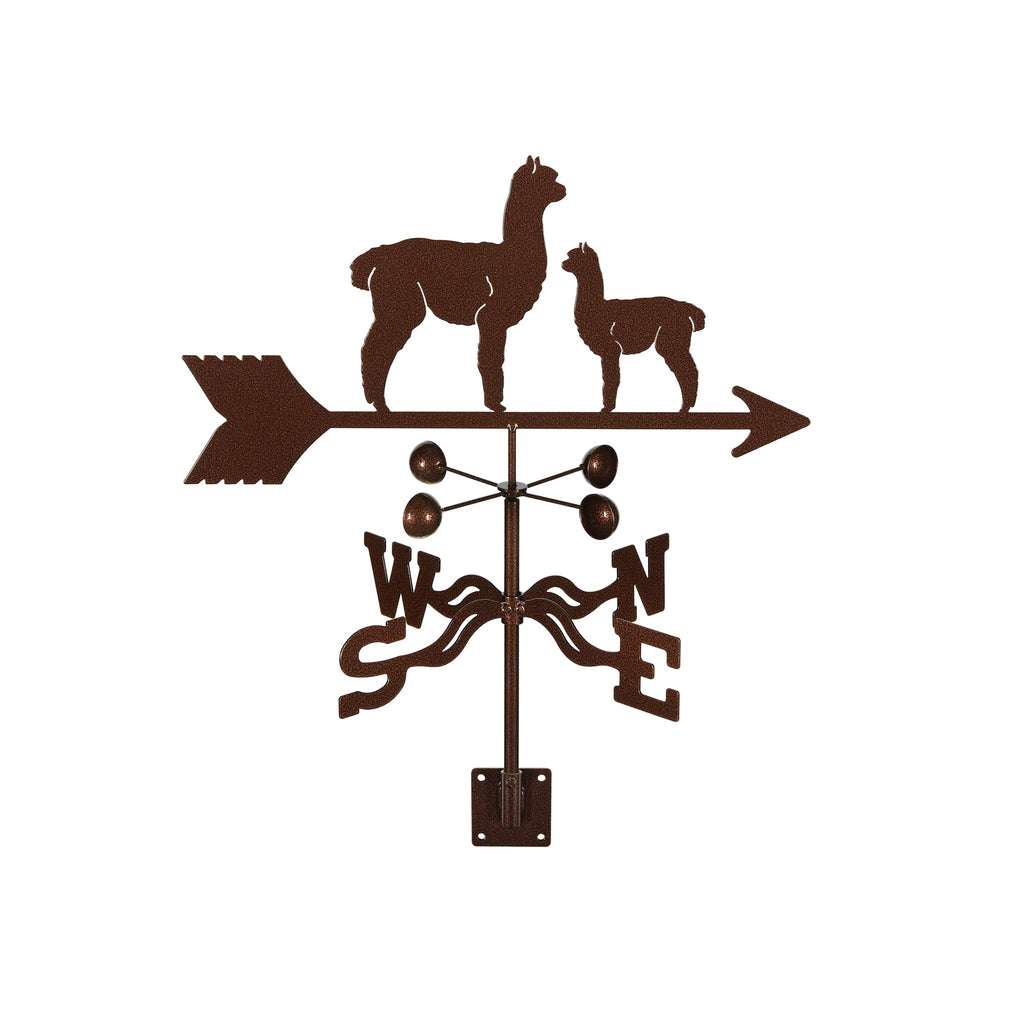 EZ Vane Steel Alpaca & Baby Weathervane with Wind Cups — Post Mount