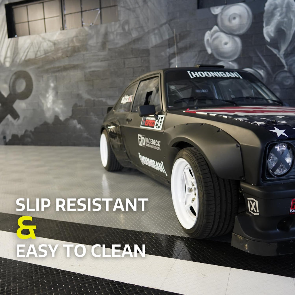 SnapLock RaceDeck Diamond 12"x12" Interlocking Garage Tiles, 24pk, Graphite