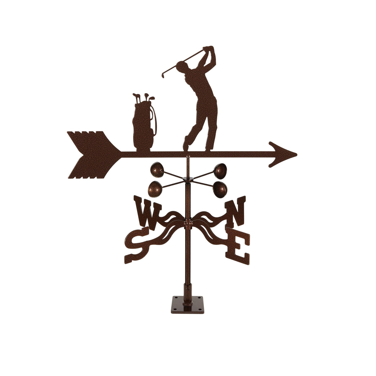 EZ Vane Steel Male Golfer Weathervane with Wind Cups — Post Mount