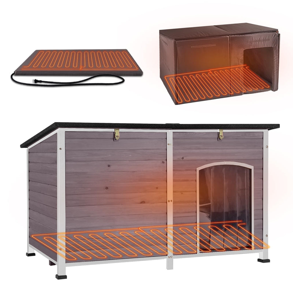 GUTINNEEN Dog House Insulated for Small Dogs Outdoor Cat House Feral Cat Shelter with Thermal Liner