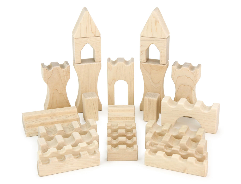 23 pc Toddler Chunky Hard Maple Wooden Block Set