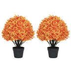 24" Artificial Cypress Ball Plants Outdoor, Fall Topiary Trees