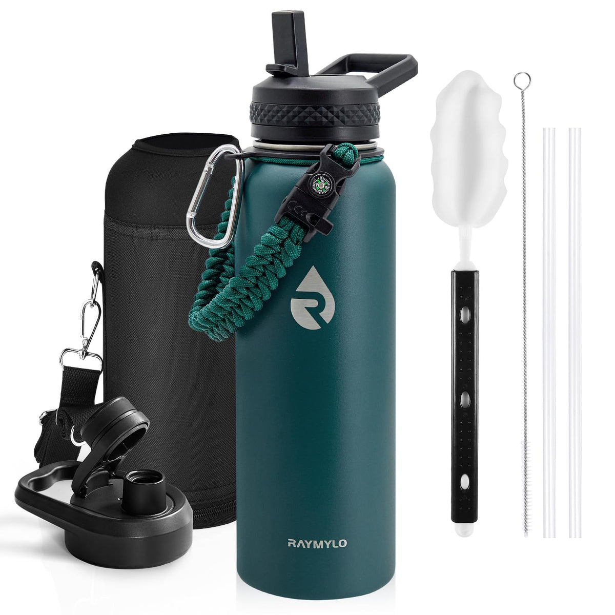 RAYMYLO Insulated Water Bottle 40 oz, Triple Wall Vacuum Stainless Steel
