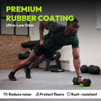 HANDBODE Hex Dumbbell Set of 2, Rubber Encased Fixed Dumbbells, 2.5-65 lb