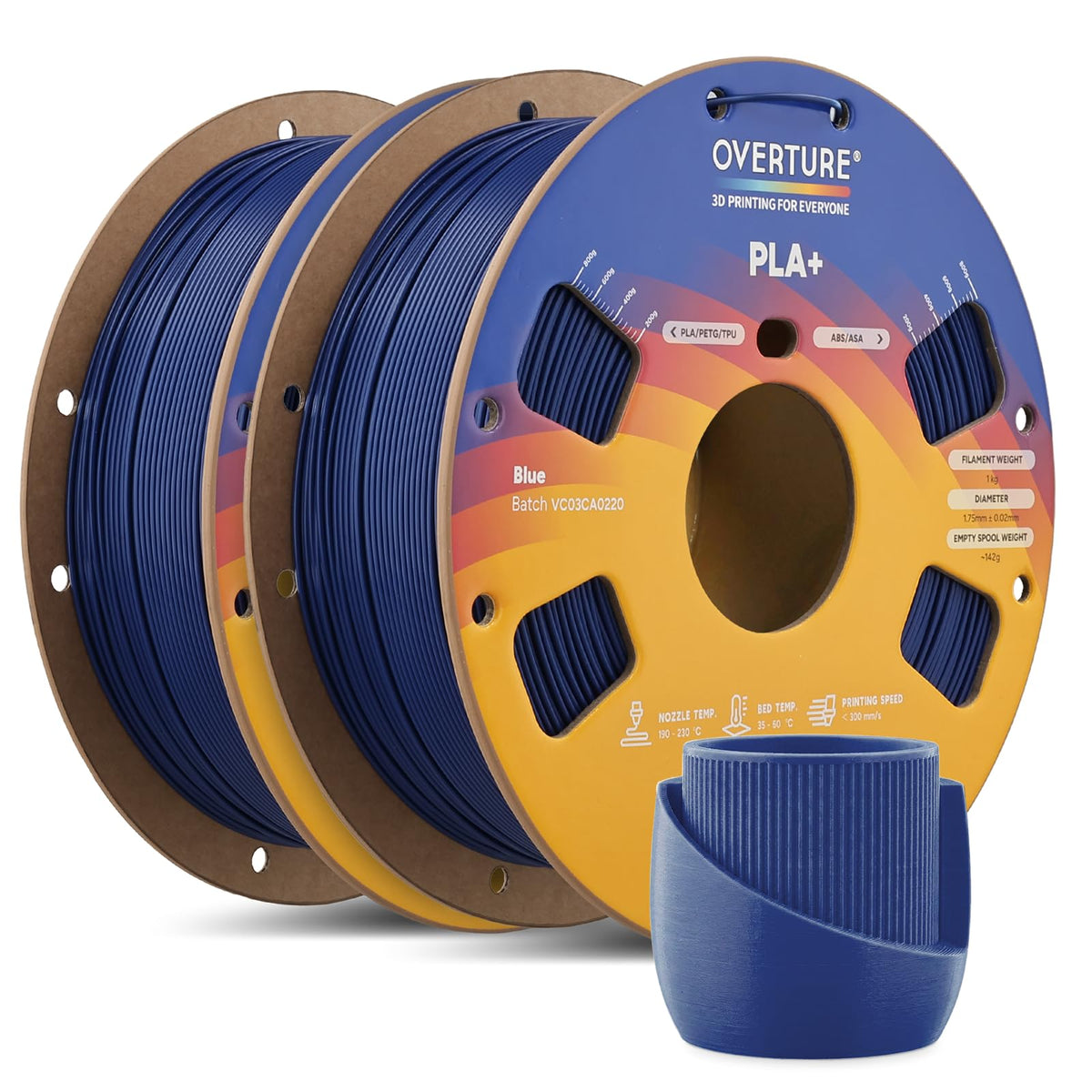 OVERTURE 10KG Bundle High Speed PLA+ 3D Printer Filament 1.75mm