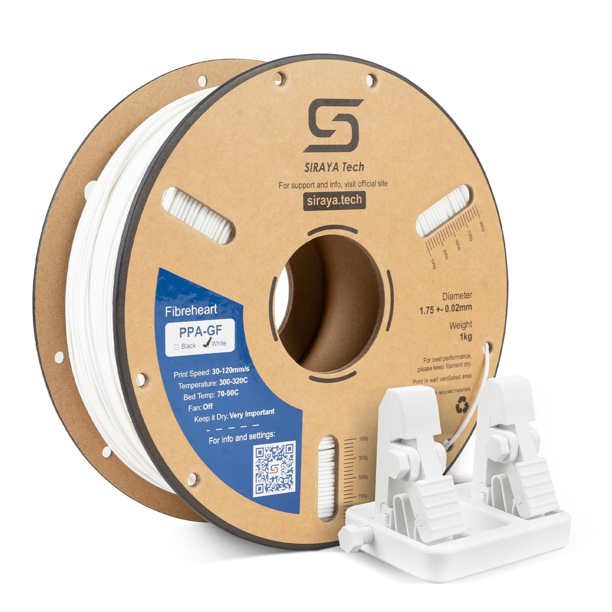 Siraya Tech Fibreheart PPA-CF Core 3D Printer Filament, Black, 1kg