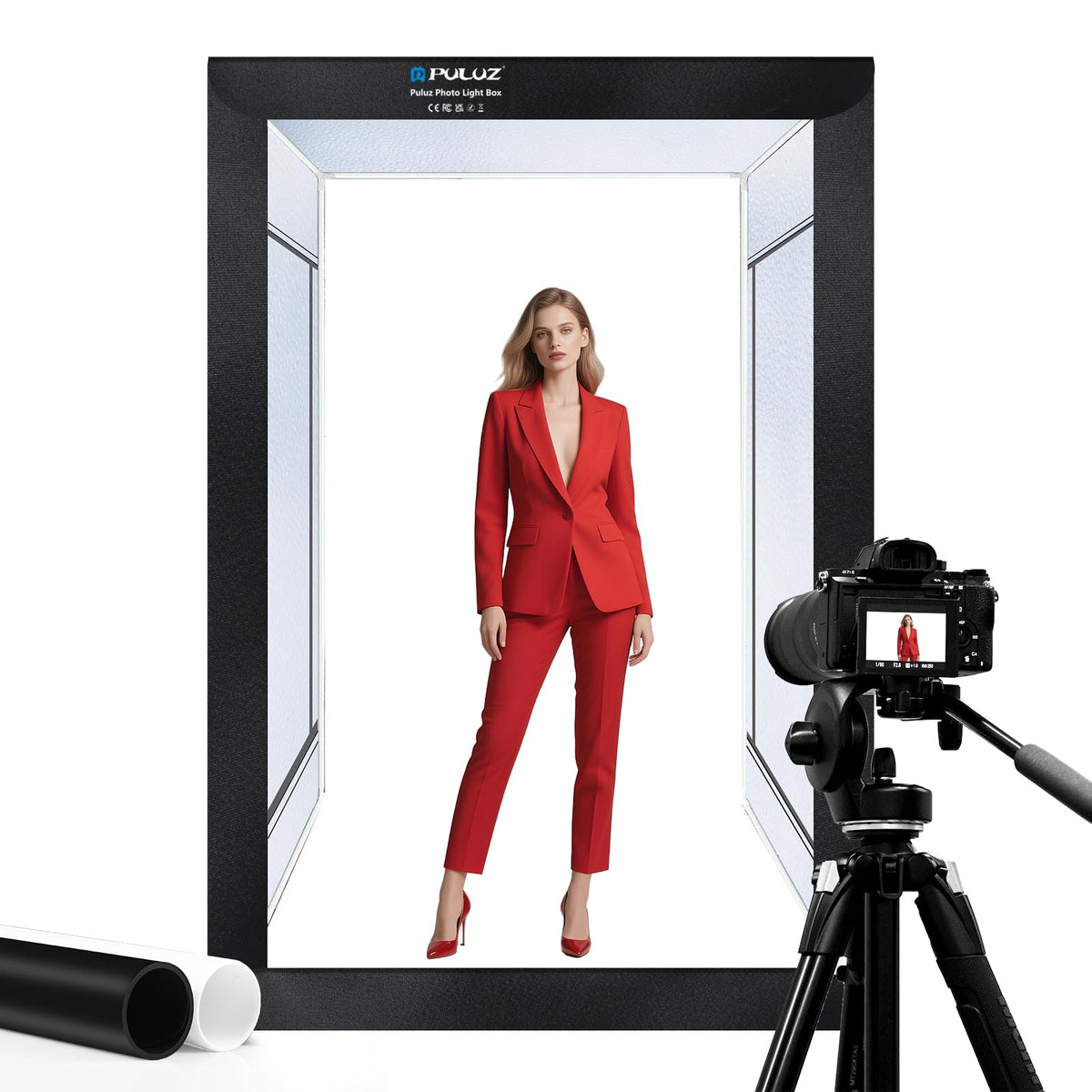 PULUZ Upgrade Light Box & Soft Box, 16"x16" Professional Shooting Tent with 480 LED Lights Photo Studio Light Box Photography with 4 Color PVC Backdrops for Jewelry and Product Photography
