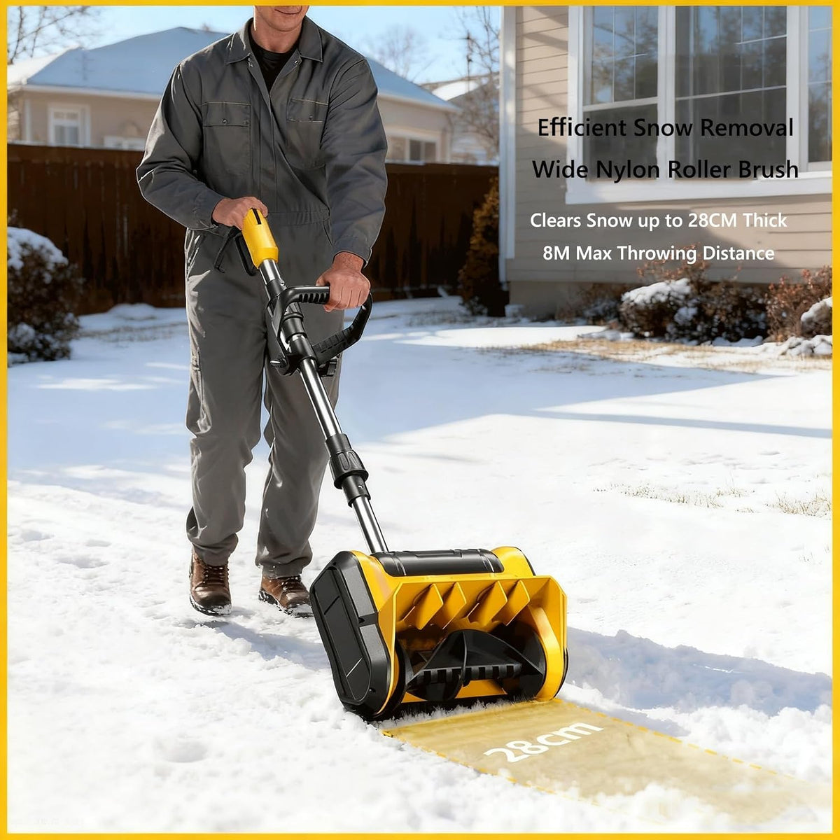2x20V Cordless Snow Blower 20-Inch,Brushless Electric Snow Thrower with 2×4.0Ah Batteries&Charger,Snow Shovel with Adjustable Chute&Wheels,Patio/Walkways(1x20V)