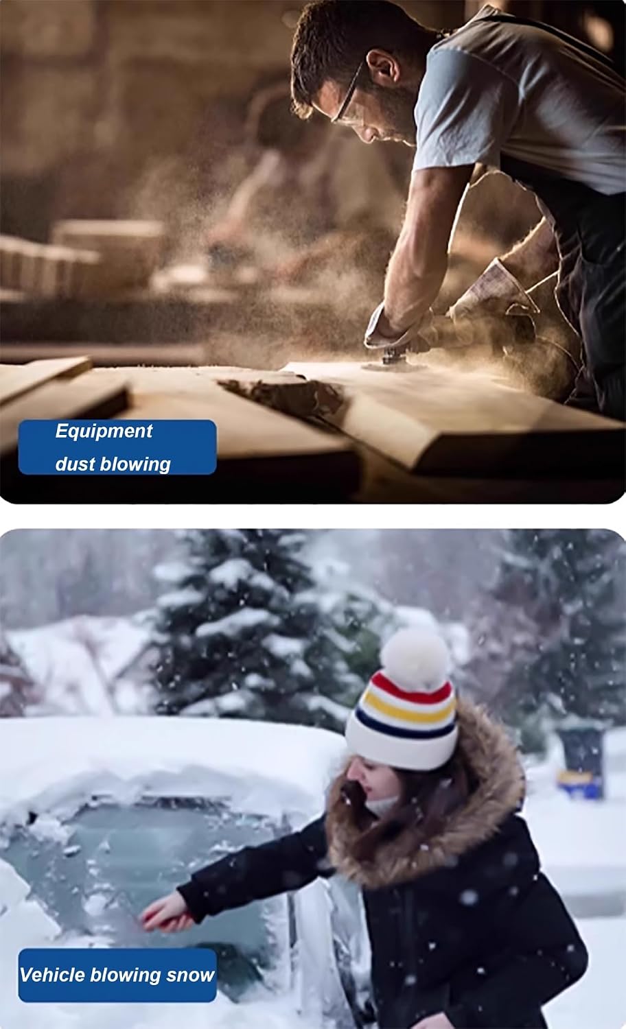 6 inch Snow Whiz Led Turbo Blower,Mini Turbo Breeze Electric Blower,High-Power Electric Air Duster for Blow Dust for Dust,Water,Blow Snow,Keyboards,Car and Outdoors Cleaning Portable