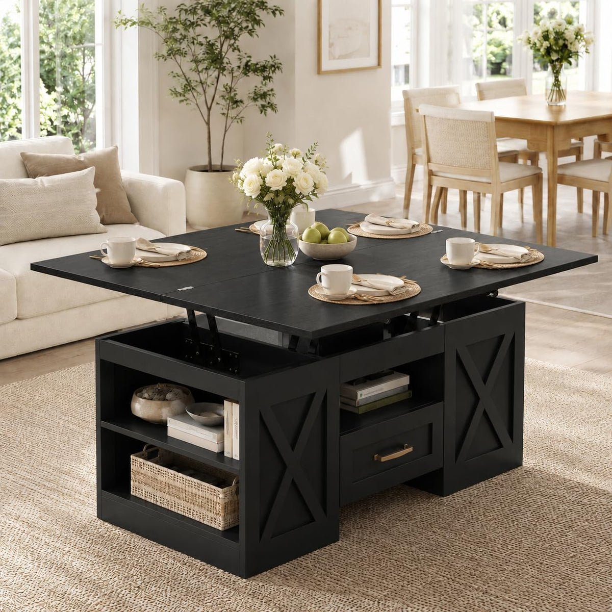 kepptory 40" Lift Top Coffee Table with Storage, Black