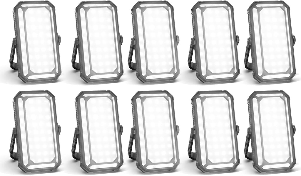 Rechargeable Camping Lantern, 10000mAh Dimmable Camp Lights with 12 Modes, High Brightness LCD Display Tent Light for Power Outages, Hurricane, Hiking, Fish, Emergency, Home Use (6PCS)