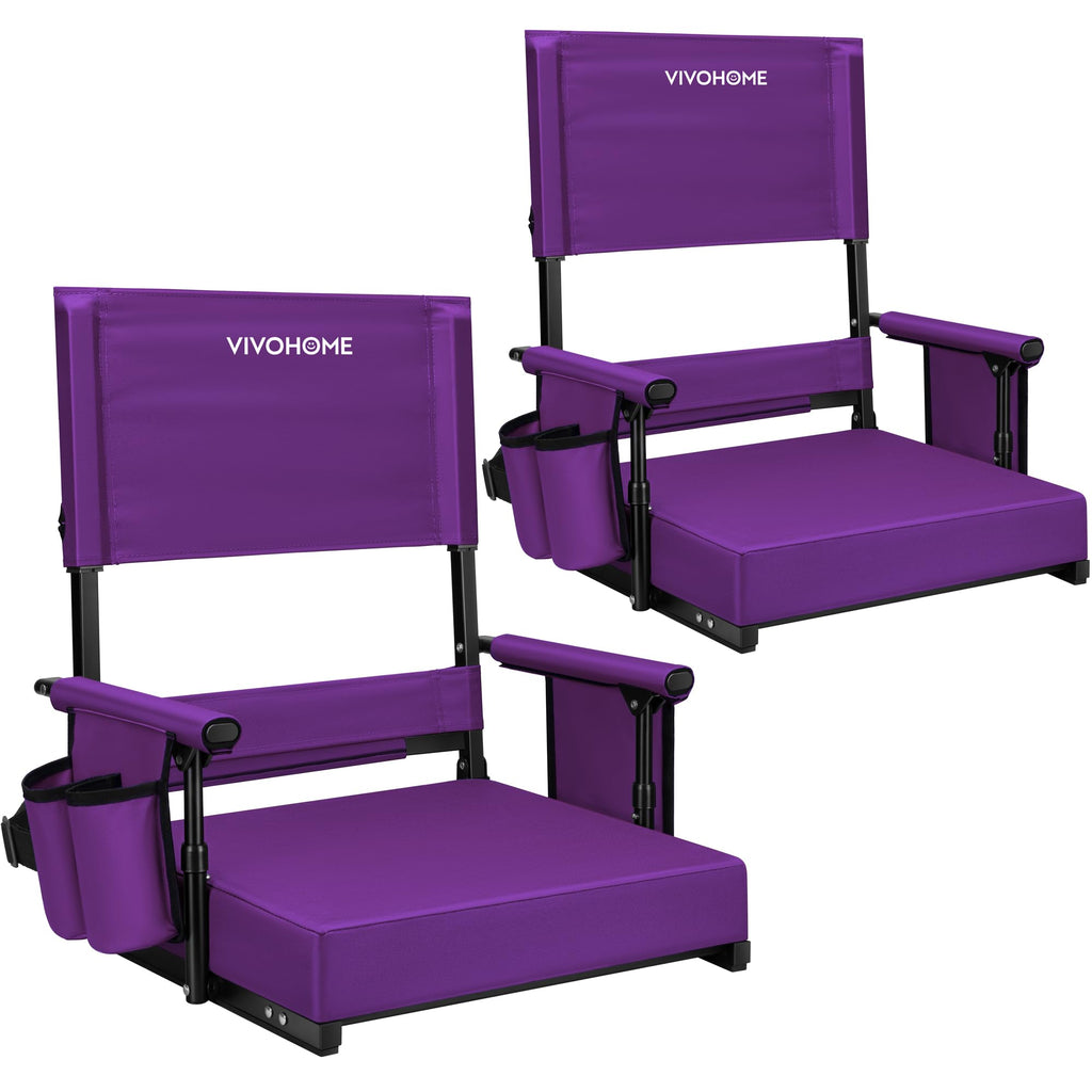VIVOHOME Adjustable High Back Stadium Seats with Back Support and Cushion