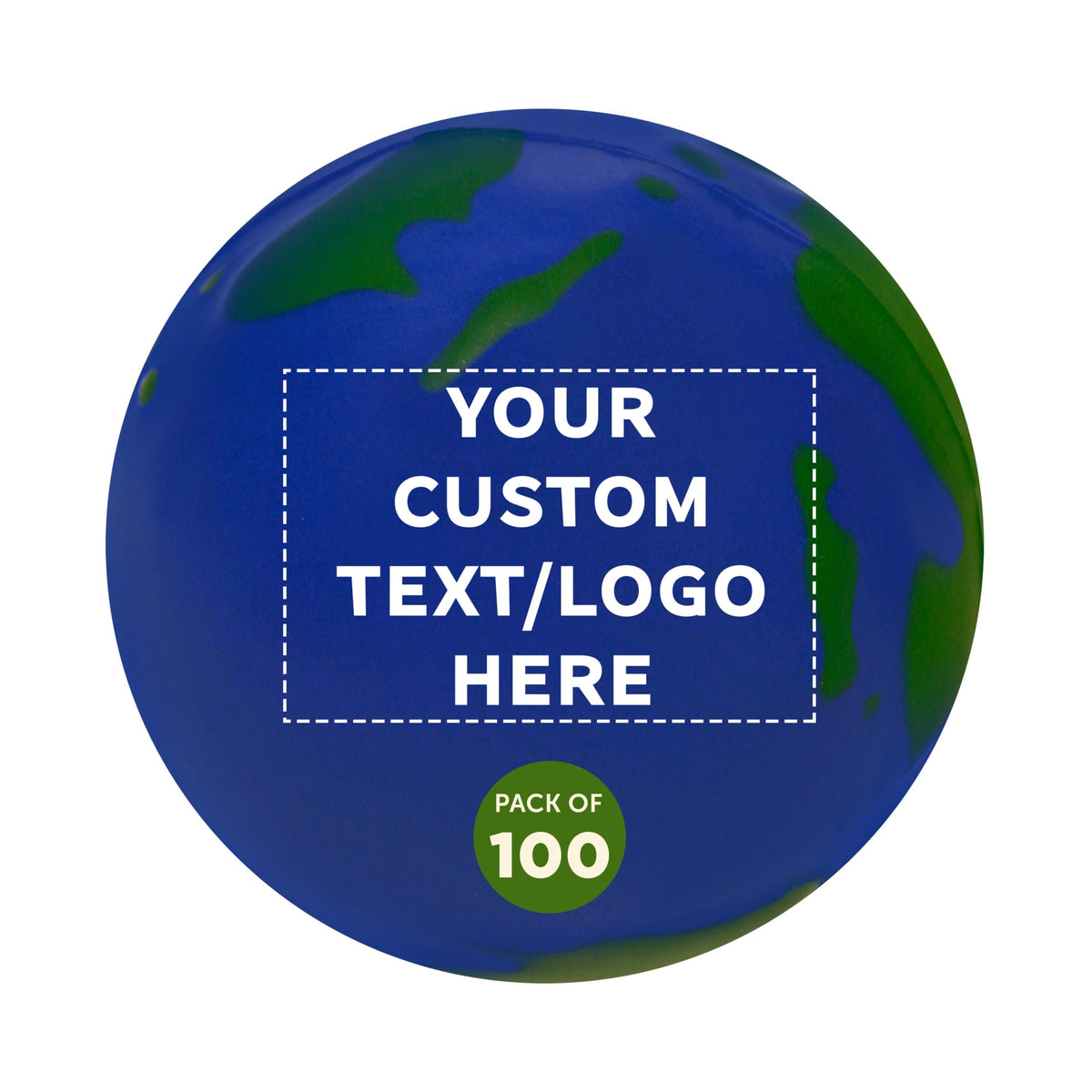 DISCOUNT PROMOS Custom Earth Squeeze Balls Set of 50, Personalized Bulk Pack - Perfect for Promotional Giveaways - Blue