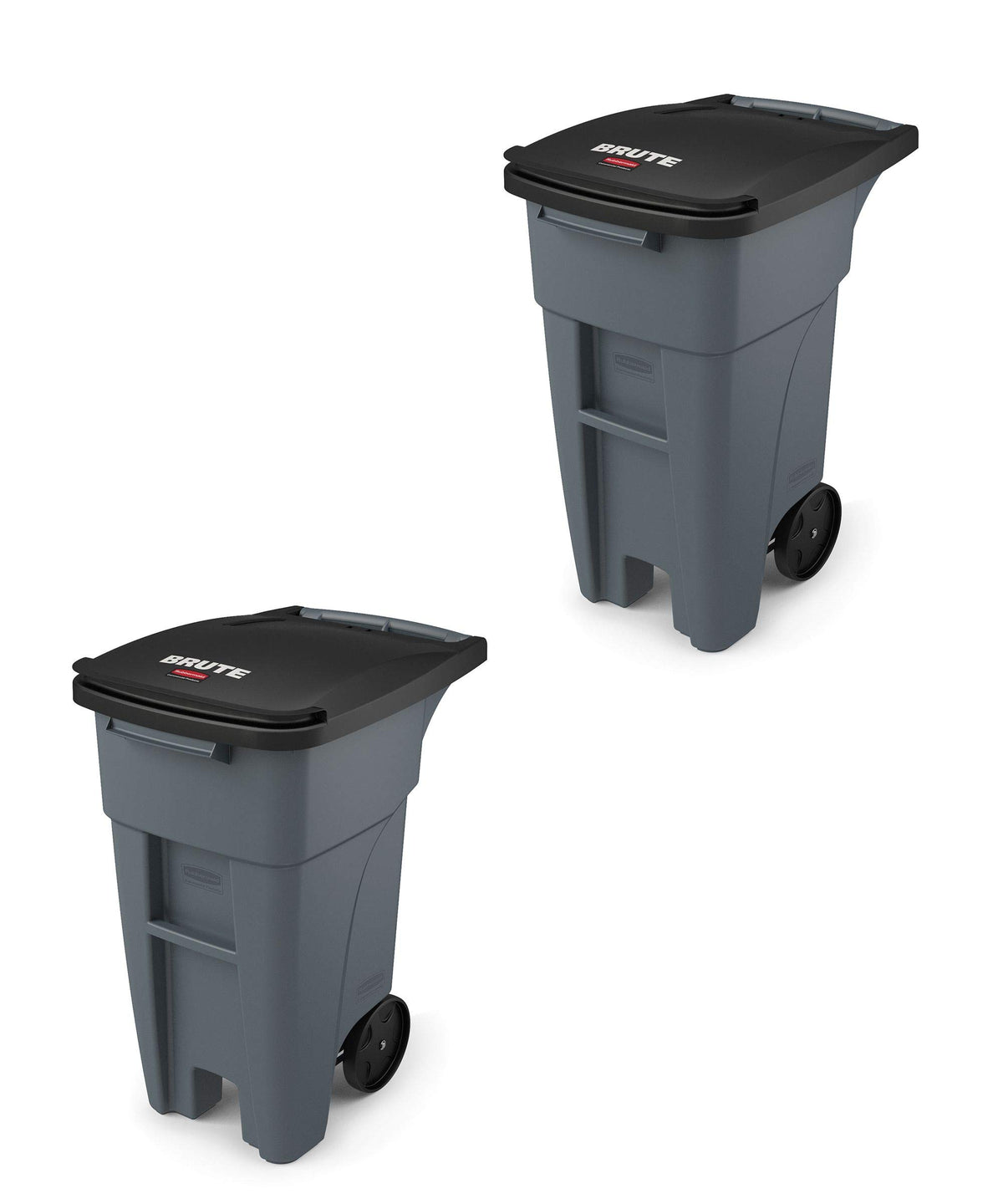 Rubbermaid Commercial Products Brute Rollout Trash Can, Gray, 65-Gallon