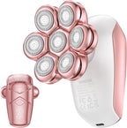 SHPAVVER Electric Razors for Women Legs: 7D Floating Head Electric Shaver - IPX7 Waterproof Wet Dry Hair Remover - LED Display & Travel Lock for Body Face Bikini (Light Pink)