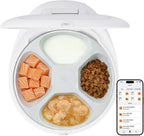 UBPET Smart Automatic Cat Feeder with Cooling & Heating, APP Control Dual-Temp Feeder for Wet/Dry/Raw Food, 24H Freshness, 4-Grid Tray, Anti-Pinch for Cats & Small Dogs (2-10kg)