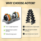 AOTOB Adjustable Dumbbell Set 25/55 Lbs (Pair)
