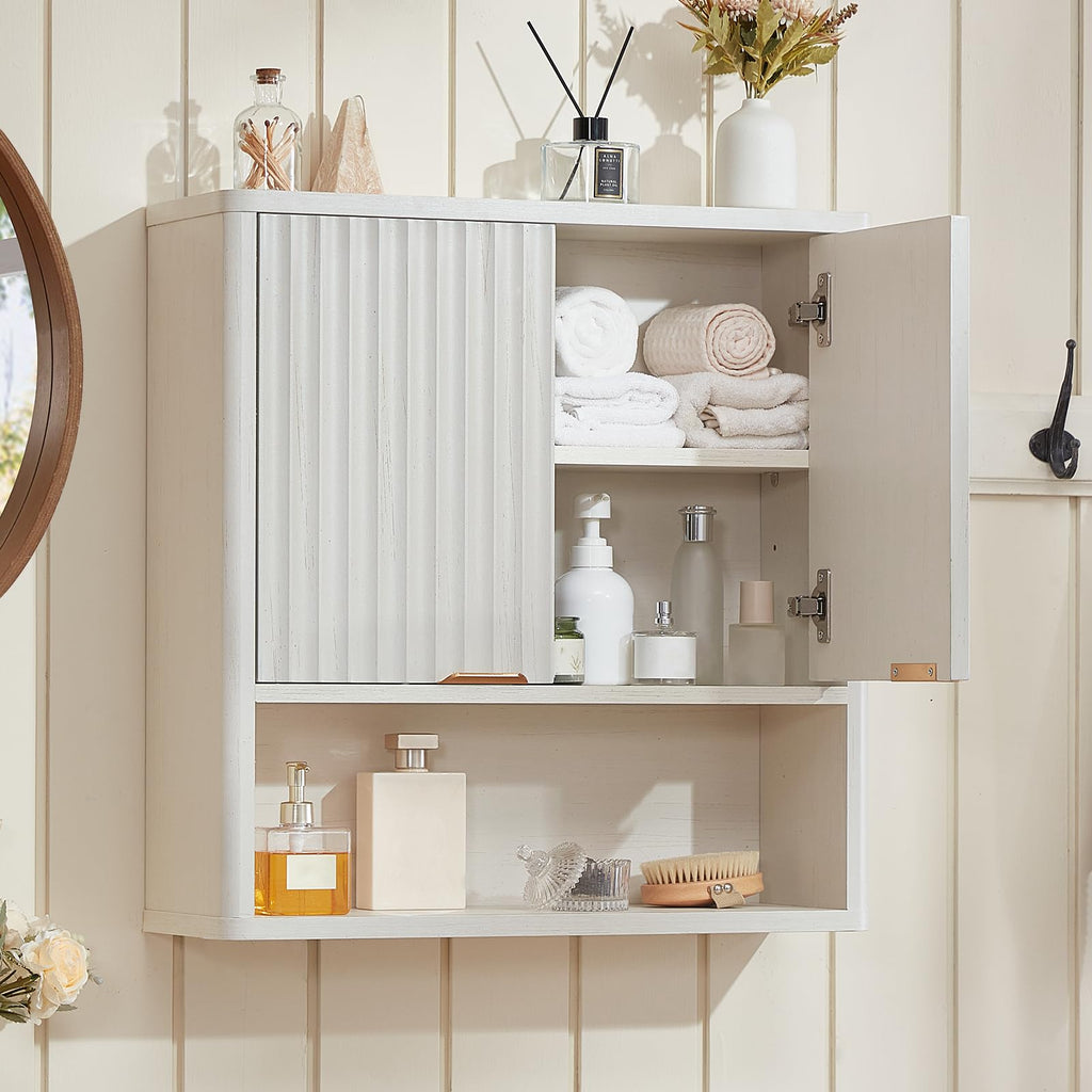 LEYAOYAO 68" Modern Fluted Over The Toilet Storage Cabinet, a Sliding Door