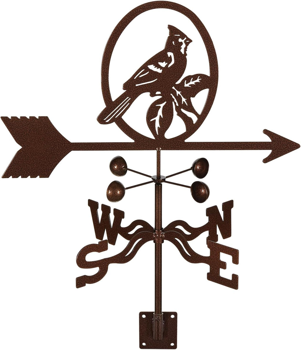 EZ Vane Steel Cardinal Bird Weathervane with Wind Cups — Post Mount