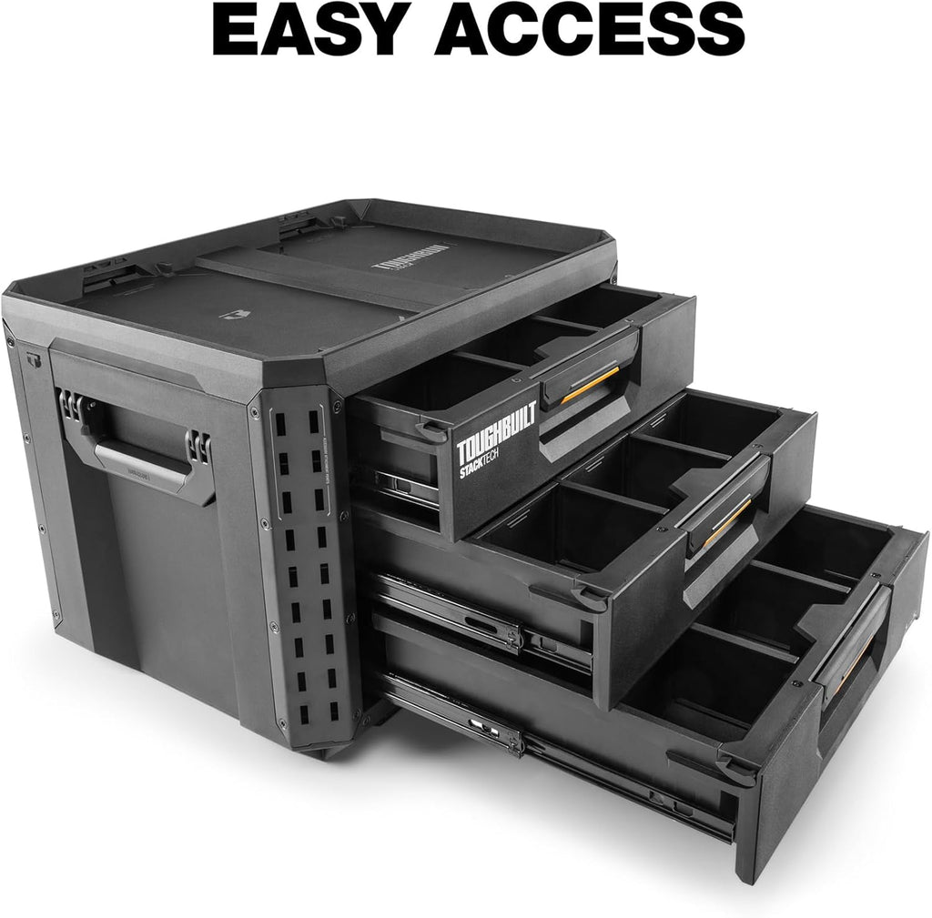 ToughBuilt StackTech XL 3 Drawer Tool Box, Stackable Storage, TB-B1-D-70-3