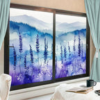 Vintage Door Ocean Stained Glass Window Film 35.4Wx63L inch x 2pcs