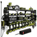 Power Tool Organizer Wall Mount, 12-Drill 4-Tier Charging Station, Red