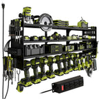 Power Tool Organizer Wall Mount, 12-Drill 4-Tier Charging Station, Red
