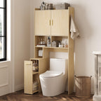 ELYKEN Over The Toilet Storage Cabinet with Acrylic Doors & Pulley, White