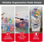 Rubbermaid Cleverstore Clear 32 Qt, 6 Pack Stackable Plastic Storage Bins with Lids, Great for Closet and Laundry Storage, Organizing in the Home