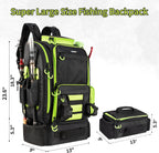 Fishing Backpack with Cooler for 3 Tackle Boxes Fishing Bag with Rod Holder