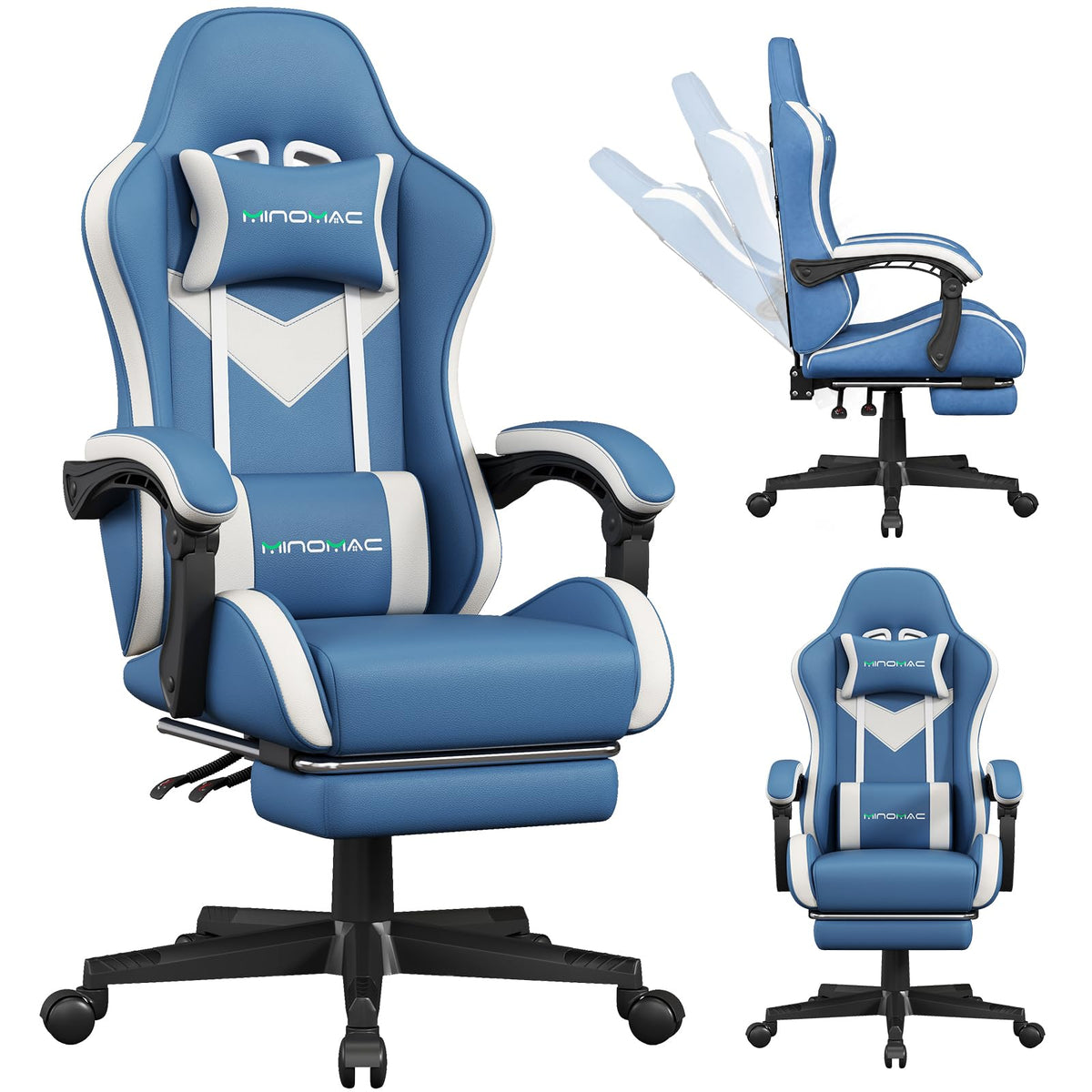 Gaming Chair Ergonomic Gamer Computer Office Chair,Footrest Lumbar Support
