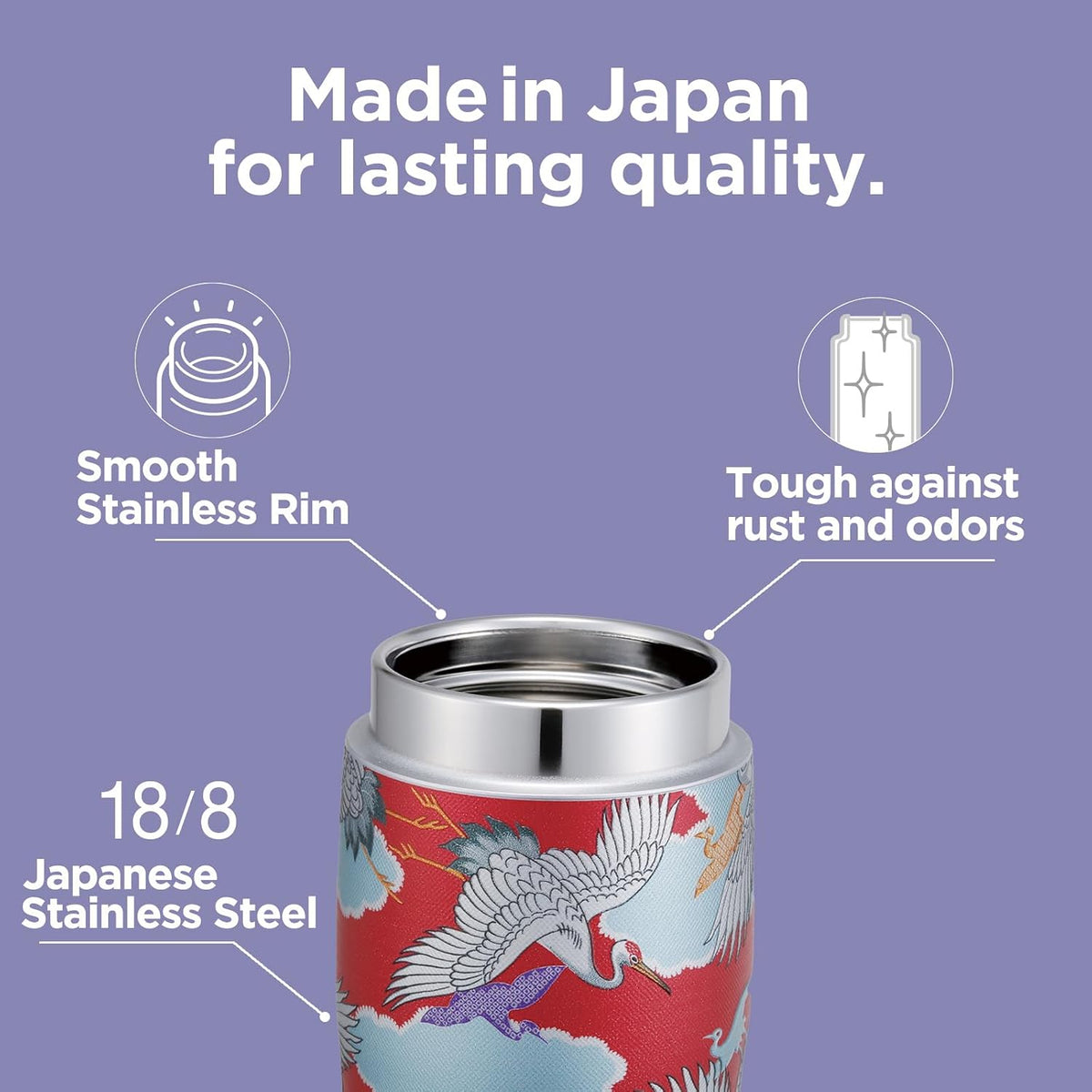 Tiger Made in Japan Insulated Travel Mug,16oz (480ml) - 100-Year Kyoto Yuzen Tradition Design, Premium Stainless Steel Vacuum Water Bottle, with Luxury Paulownia Gift Box, MJX-B048YT, Bamboo Green