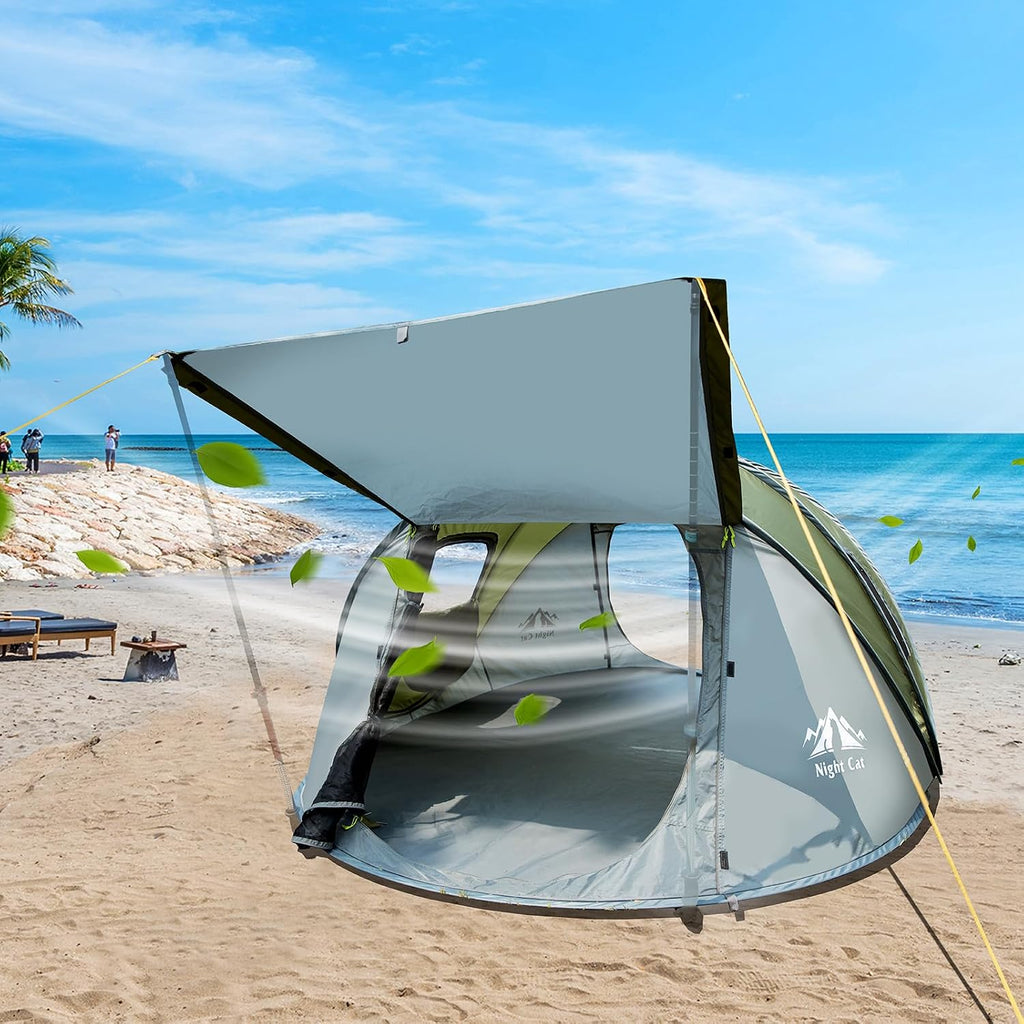 Night Cat Pop-up Camping Tent: 2/3/4/6 Person Tent Waterproof Instant Easy Setup Family Tent