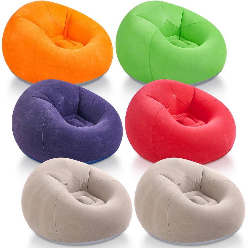 Realspring Inflatable Bean Bag Chairs,Coffee,4 Pcs