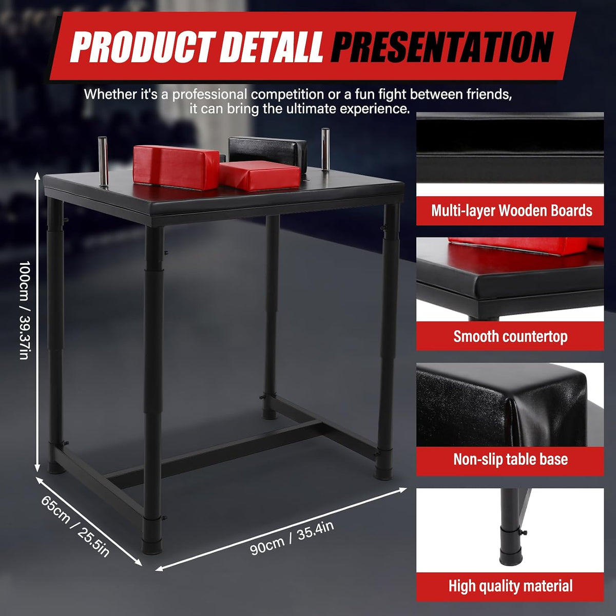 Arm Wrestling Table, Professional Arm Wrestling Battle Table, Armwrestling Training Equipment with Wrist Strap Strength Training Equipment for Gyms Sports Arenas Homes Club Office